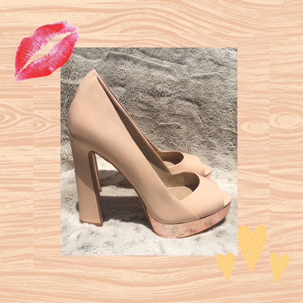 ZARA patent leather platform heel stiletto pumps
